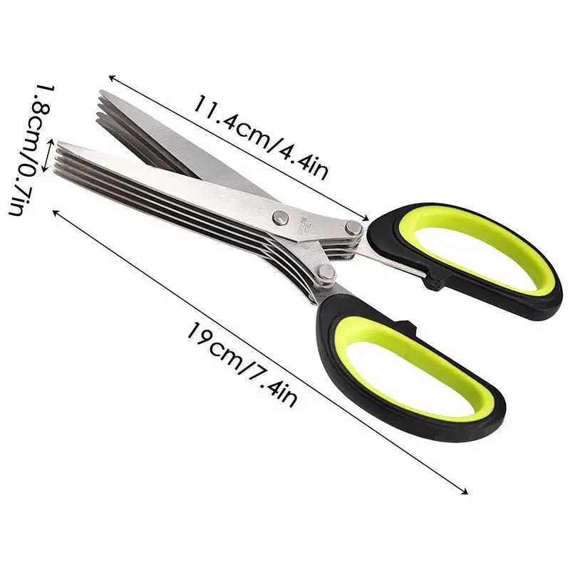 5-Layer Stainless Steel Herb & Veggie Scissors