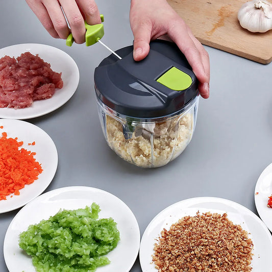 520ML Manual Food Chopper - Portable Hand-Pull Vegetable Cutter