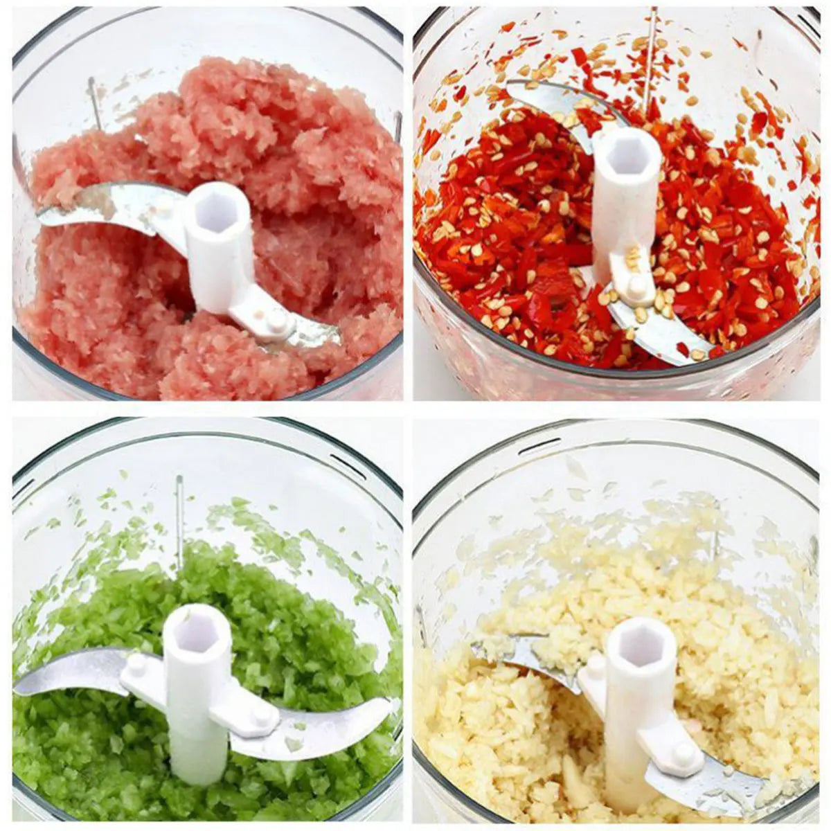 520ML Manual Food Chopper - Portable Hand-Pull Vegetable Cutter