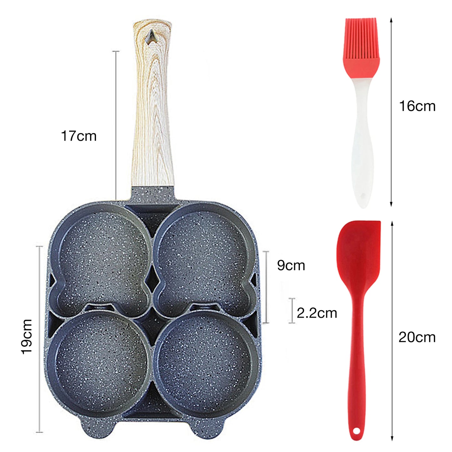 4-Cup Nonstick Omelette & Egg Frying Pan for All Stovetops