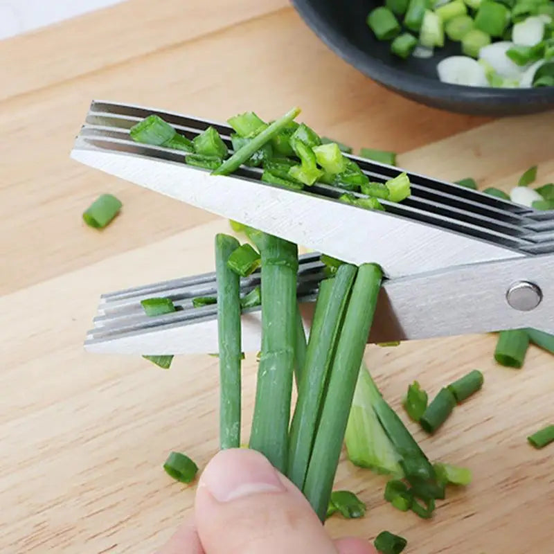 5-Layer Stainless Steel Herb & Veggie Scissors