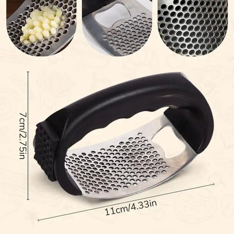 Stainless Steel Garlic Press - Manual Mincer