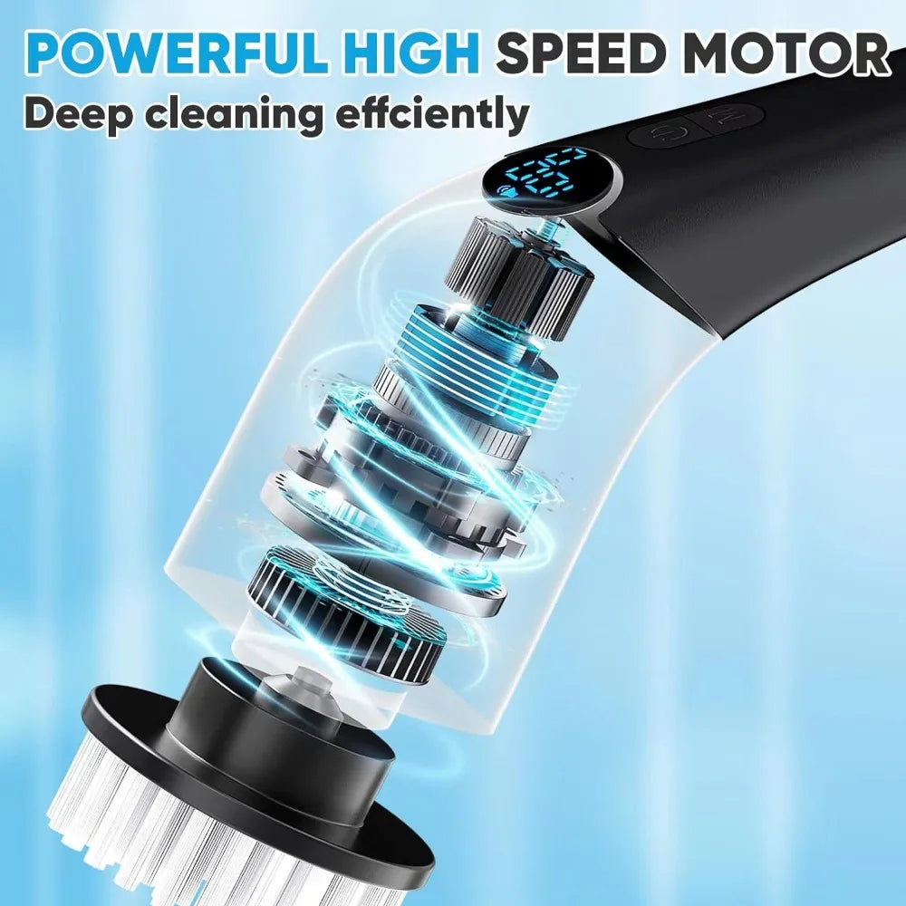 Electric Cordless Shower Scrubber with Telescopic Handle