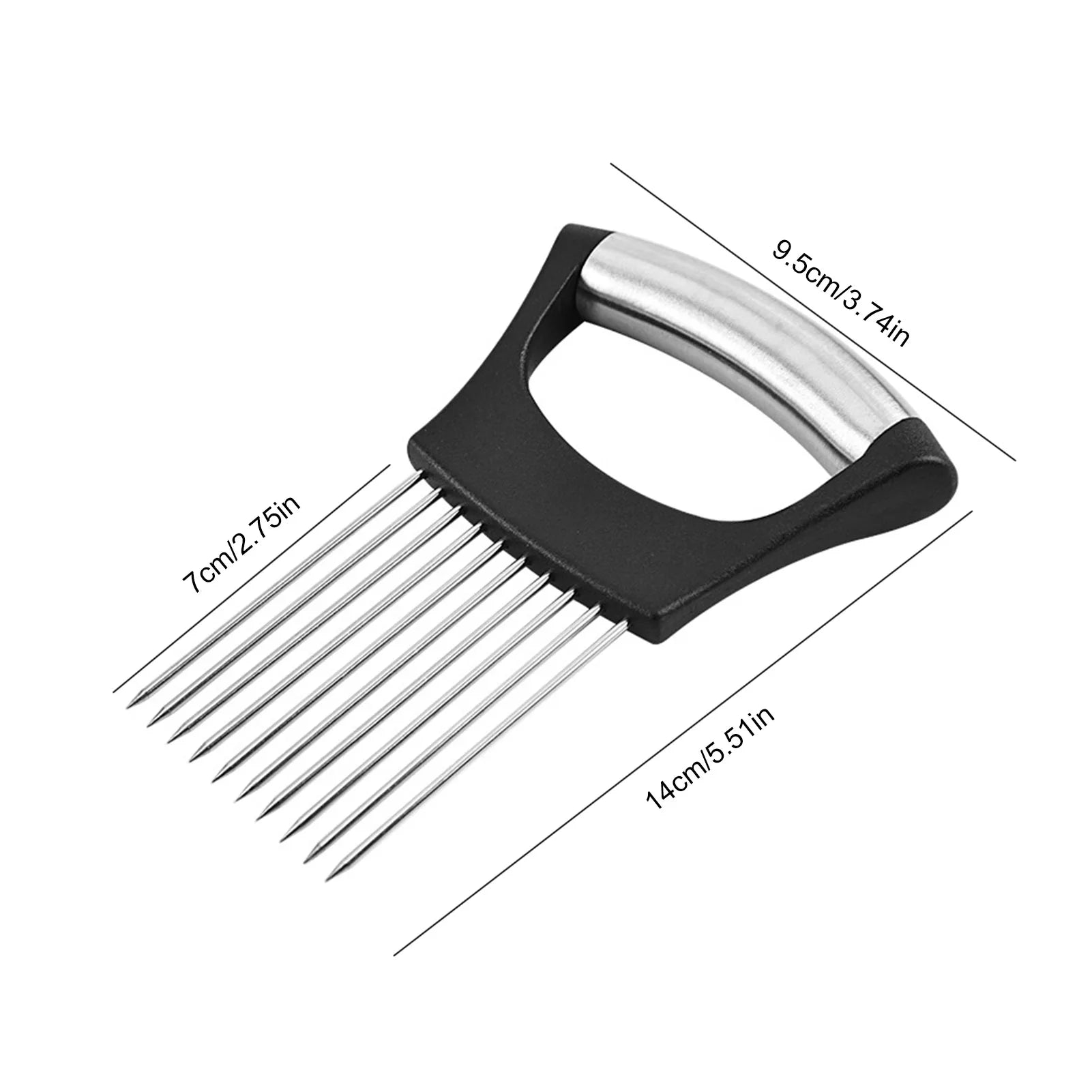 Onion Needle & Fruit Slicer - Safe Cutting Aid Holder