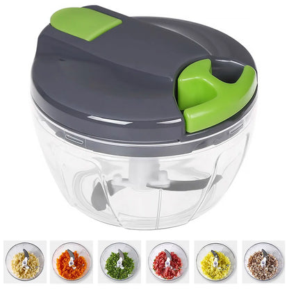 520ML Manual Food Chopper - Portable Hand-Pull Vegetable Cutter