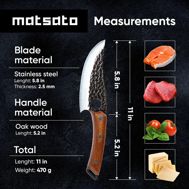 Matsato Chef Knife - Perfect Kitchen Knife. Japanese Knife for Cooking, Chopping Knife. Japanese Chef Knife for Home, Camping, BBQ. Chef’S Knives Designed for Balance & Control, Damascus Quality