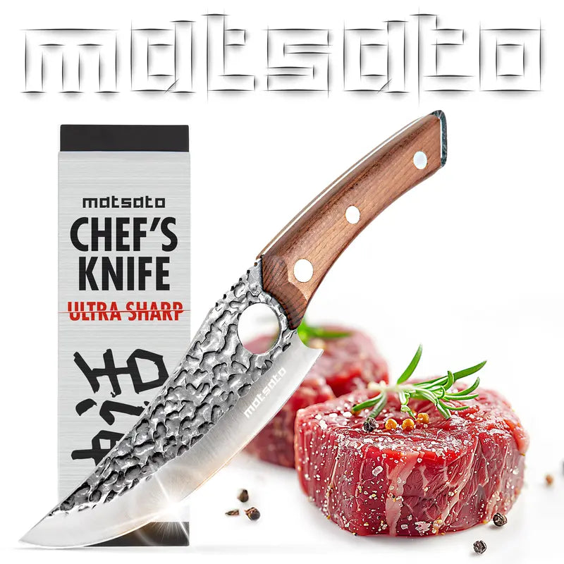 Matsato Chef Knife - Perfect Kitchen Knife. Japanese Knife for Cooking, Chopping Knife. Japanese Chef Knife for Home, Camping, BBQ. Chef’S Knives Designed for Balance & Control, Damascus Quality