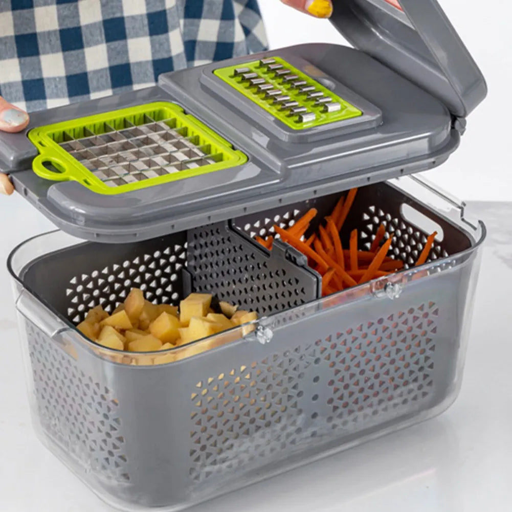 14/22-in-1 Veggie Chopper & Mandoline Slicer with Container 