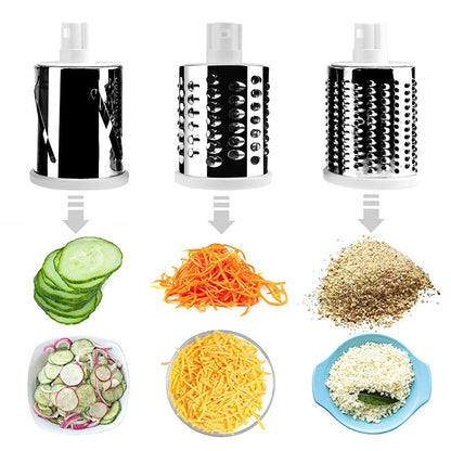 3-in-1 Rotary Vegetable & Cheese Grater with Handle