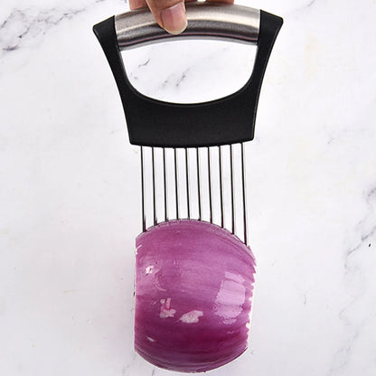 Onion Needle & Fruit Slicer - Safe Cutting Aid Holder