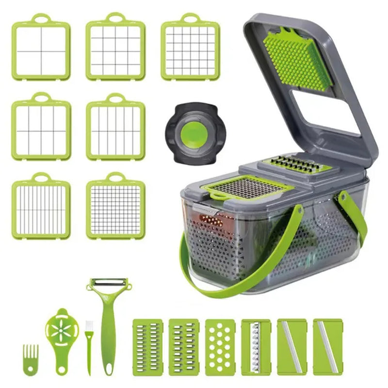 14/22-in-1 Veggie Chopper & Mandoline Slicer with Container 