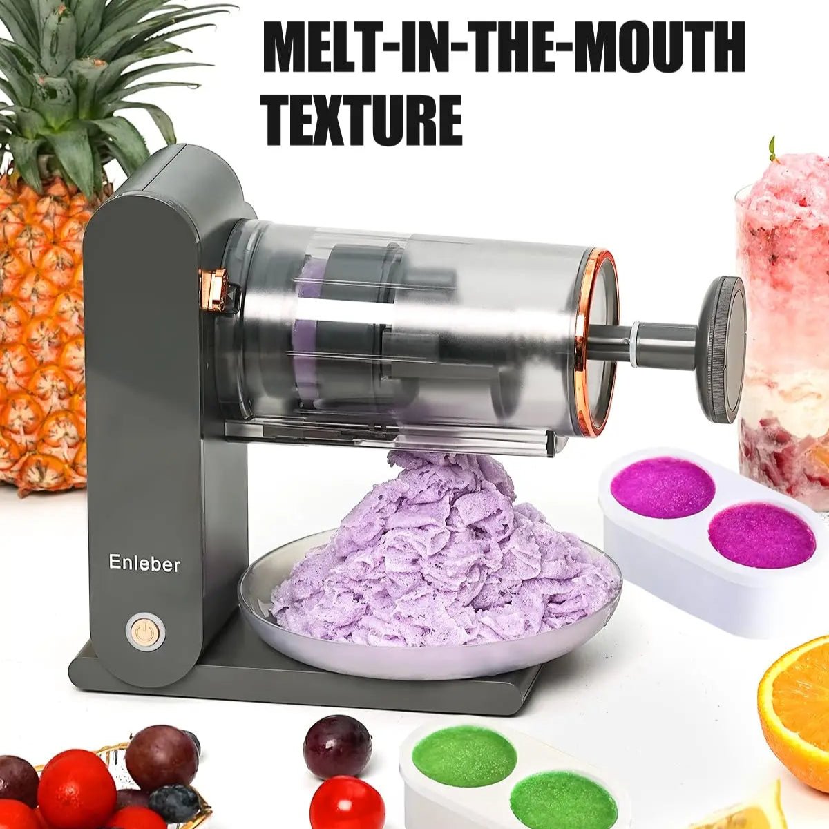 Stainless Steel Shaved Ice Maker with Silicone Ice Molds