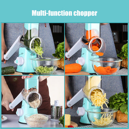 3-in-1 Rotary Vegetable & Cheese Grater with Handle