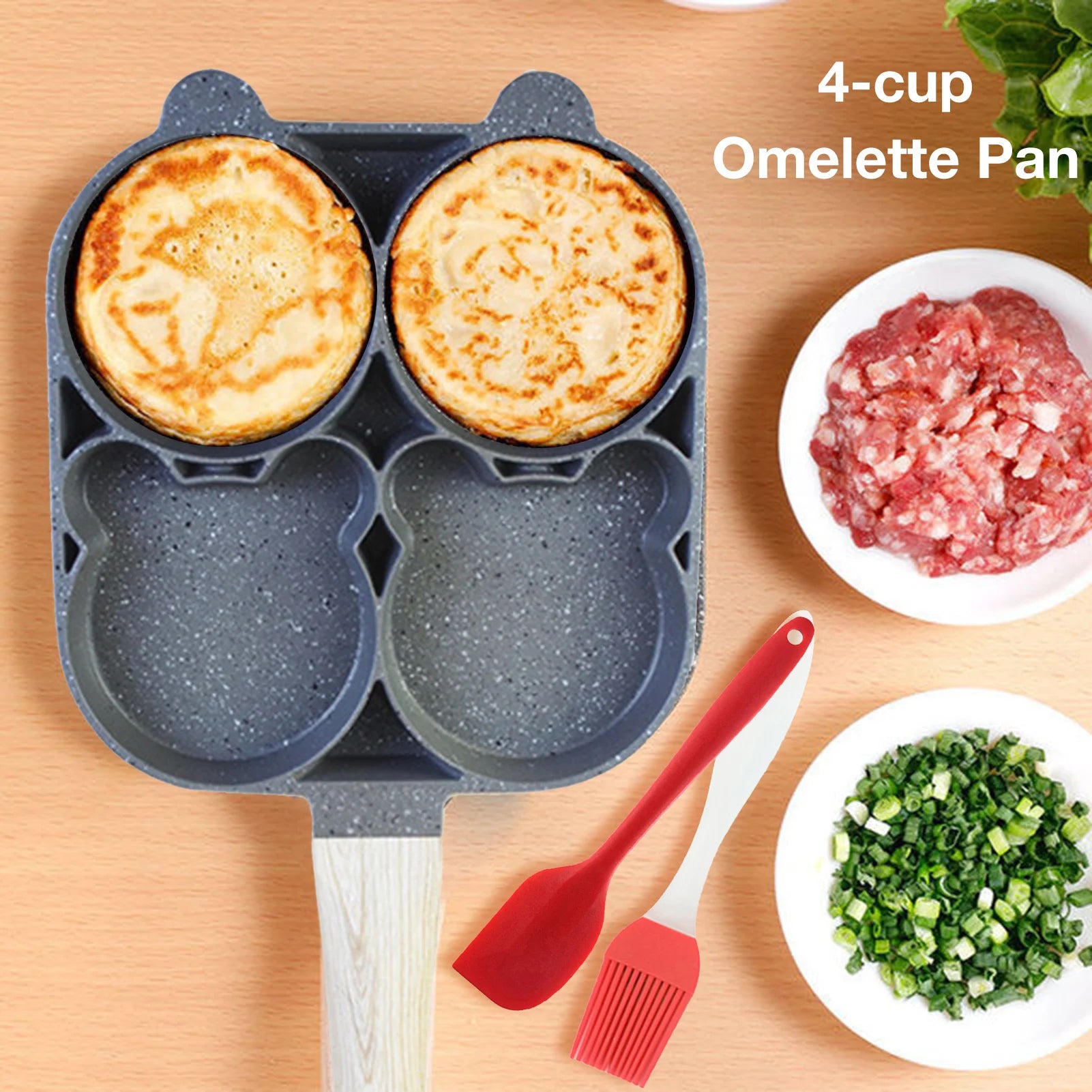 4-Cup Nonstick Omelette & Egg Frying Pan for All Stovetops