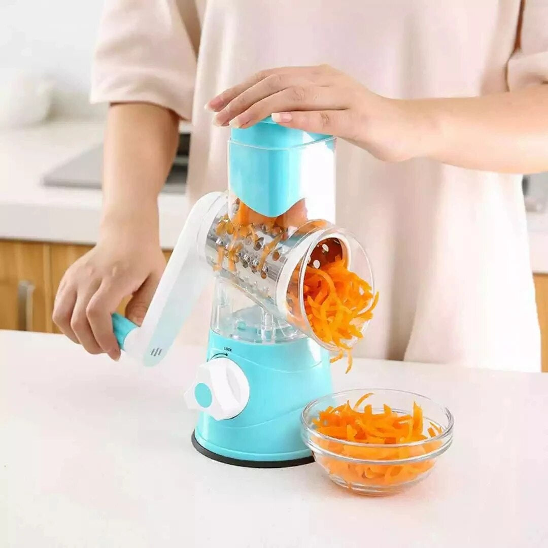 3-in-1 Rotary Vegetable & Cheese Grater with Handle