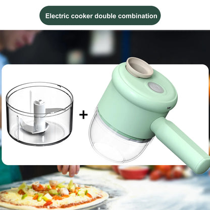  Electric Food Chopper & Slicer - Dices Veggies, Onions, Garlic