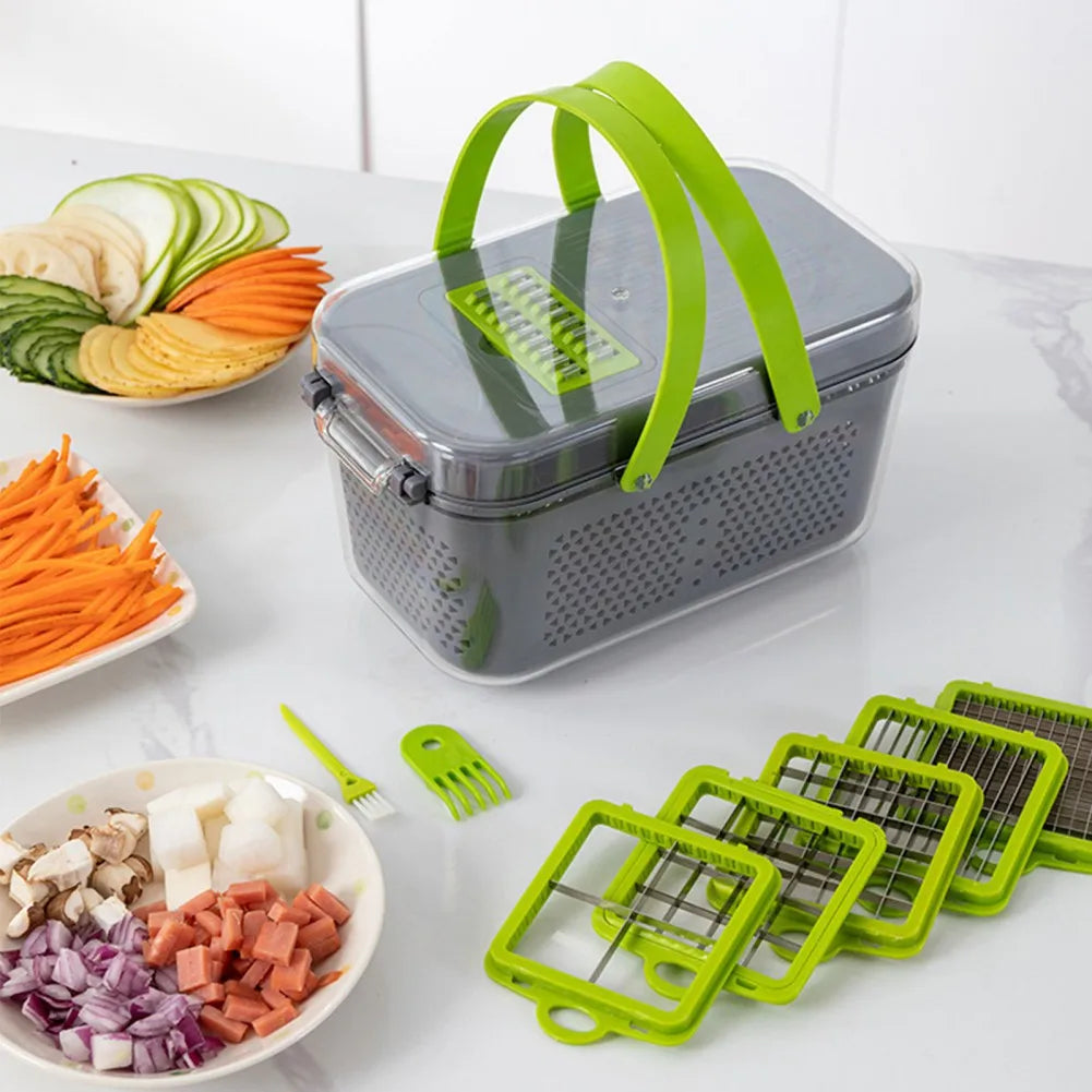 14/22-in-1 Veggie Chopper & Mandoline Slicer with Container 